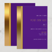Koninklijk Paars & Goud Elegant Glam-evenement of Kaart (Voorkant / Achterkant)