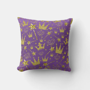 Koninklijk Paars & Goud Glitter Meisjes Prinses De Kussen