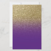 Koninklijk Paars Goud Ombre Glitter Briefpapier (Voorkant)