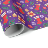 Koninklijk Paars kerstcadeau Cadeaupapier (Rol Hoek)