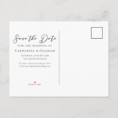 Koninklijk Paars Koppel Foto Elegante Spara de Fot Aankondigingskaart (Achterkant)