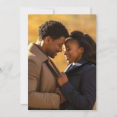 Koninklijk Paars Koppel Foto Verloving Aankondiging (Achterkant)