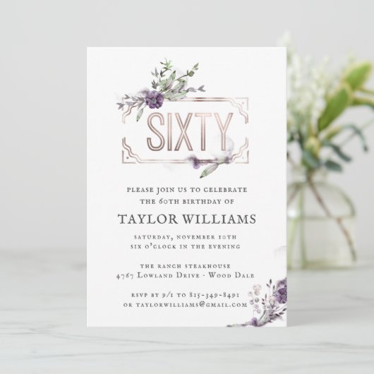 Koninklijk Paars |  Lijst van Florence Kaart (Staand voorkant)