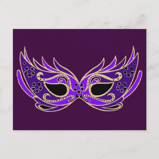 Koninklijk paars maskermasker briefkaart (Voorkant)