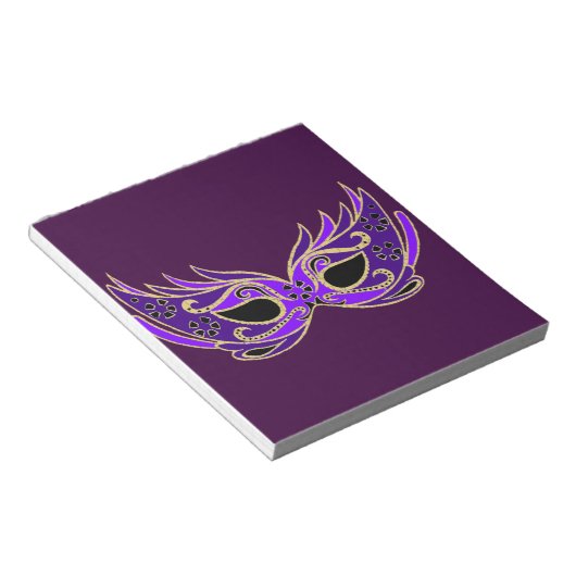 Koninklijk paars maskermasker notitieblok (Schuin)