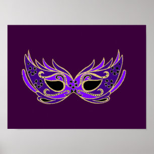 Koninklijk paars maskermasker poster