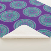 Koninklijk Paars Monogram Mandala Sherpa Blanket Deken (3/4)