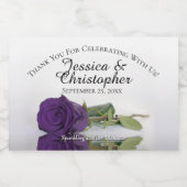 Koninklijk Paars Roos Classy Weddenschap Sparkling Wijnetiket (Enkel label)