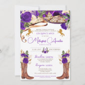 Koninklijk Paars Roos Fancy Western Charro Kaart (Voorkant)