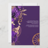 Koninklijk Paars Roos Land Western Quinceanera Kaart (Achterkant)