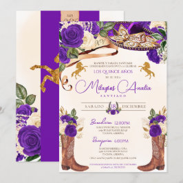 Koninklijk Paars Roos Mariachi Elegant Western Cha Kaart
