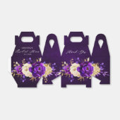 Koninklijk Paars Violet Gold Botanisch Vrijgezelle Bedankdoosjes (Uitgevouwen)