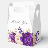 Koninklijk Paars Violet Gold Botanisch Vrijgezelle Bedankdoosjes (Geopend)