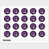 Koninklijk Paars Violet Gold Vrijgezellenfeest Har Ronde Sticker (Vel)