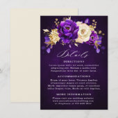 Koninklijk Paars Violette Gouden Bloemige Botanisc Informatiekaartje (Voorkant / Achterkant)