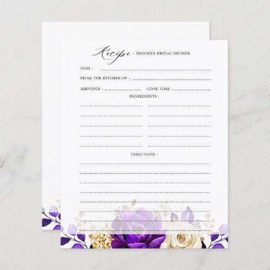 Koninklijk Paars Violette Gouden Bruiloft Feest Re (Voorkant / Achterkant)