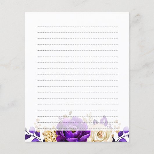 Koninklijk Paars Violette Gouden Bruiloft Feest Re (Achterkant)