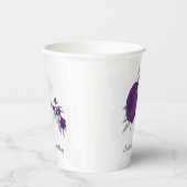 koninklijk paars & witte bloemen zilver papieren bekers (Rechts)