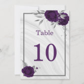 koninklijk paars zilver geometrisch tabelnummer kaart (Voorkant)