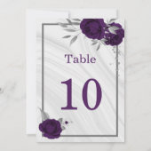 koninklijk paars zilver geometrisch tabelnummer kaart (Achterkant)