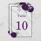 koninklijk paars zilver geometrisch tabelnummer kaart (Voorkant / Achterkant)