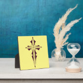 Koninklijk Paarse Christelijk Kruis Kunst Fotoplaat (Insitu)