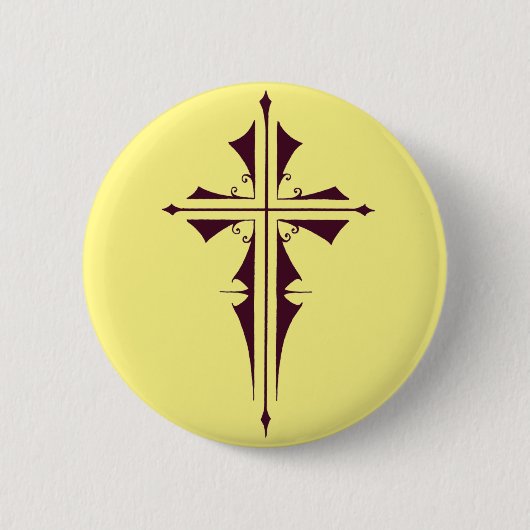 Koninklijk Paarse Christelijk Kruis Kunst Ronde Button 5,7 Cm (Voorkant)