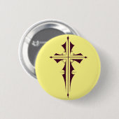 Koninklijk Paarse Christelijk Kruis Kunst Ronde Button 5,7 Cm (Voorkant /achterkant)