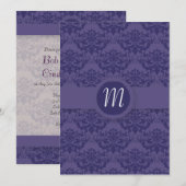 Koninklijk Paarse Damast Trouw Kaart (Voorkant / Achterkant)