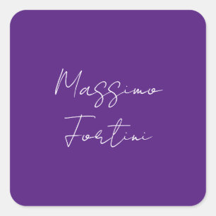 Koninklijk Paarse Eenvoudige Elegante Minimalistis Vierkante Sticker