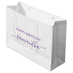 Koninklijk Paarse Elegante Script Handtekening Naa Groot Cadeauzakje