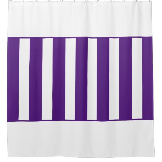 Koninklijk Paarse en witte. Douchegordijn (Voorkant)
