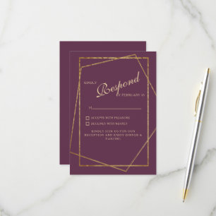 Koninklijk Paarse Etnisch Elegante Trouw-RSVP RSVP Kaartje