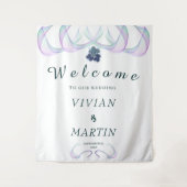 Koninklijk Paarse Geloofs Mini Bloemen Bruiloft Ac Wandkleed (Voorkant)