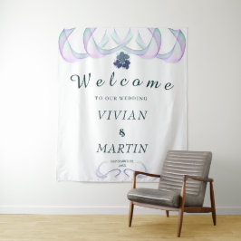 Koninklijk Paarse Gelovige Mini Bloemen Bruiloft A Wandkleed