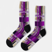 Koninklijk Paarse Geruite Monogram Crew Socks Sokken (Links)