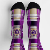 Koninklijk Paarse Geruite Monogram Crew Socks Sokken (Top)