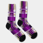 Koninklijk Paarse Geruite Monogram Crew Socks Sokken (Rechts)