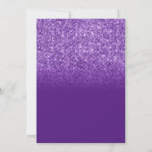 Koninklijk Paarse Glitter Gradiënt Bruiloftsfeest Kaart (Achterkant)