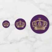 Koninklijk Paarse Gouden Kroon Confetti (Voorkanten)