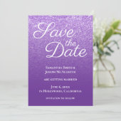 Koninklijk Paarse Moderne Gradiënt Save The Date (Staand voorkant)