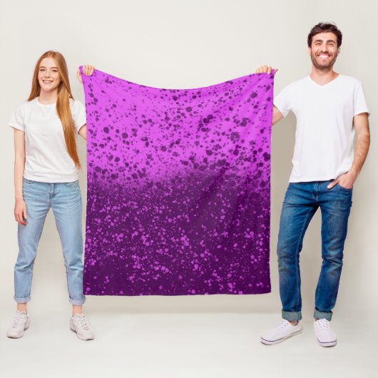Koninklijk Paarse Monochromatische Spatten Fleece Deken (In situ)