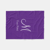 Koninklijk Paarse Monogram Naam Deken (Voorkant (Horizontaal))