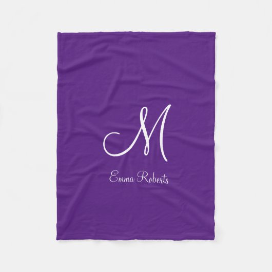 Koninklijk Paarse Monogram Naam Deken (Voorkant)