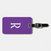 Koninklijk Paarse Monogrammen Naam Cool Cadeau Fee Bagagelabel (Voorkant horizontaal)