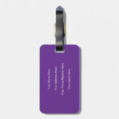 Koninklijk Paarse Monogrammen Naam Cool Cadeau Fee Bagagelabel (Achterkant verticaal)