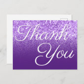 Koninklijk Paarse Ombre Bokeh Glitter Bedankt Briefkaart (Voorkant / Achterkant)