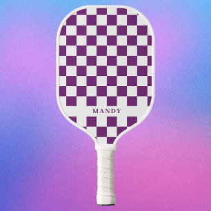 Koninklijk Paarse Schaken Aangepaste Naam Pickleball Paddle