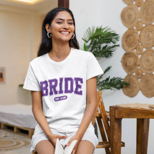Koninklijk Paarse Sportieve Bruid Bachelorette Fee T-shirt