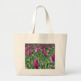 Koninklijk Paarse Tulpen Grote Tote Bag